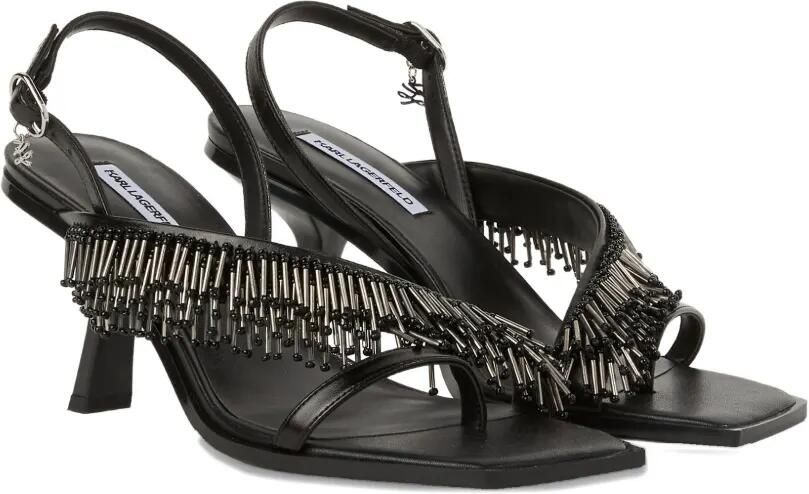 Karl Lagerfeld Karmel sandalen met franje Zwart - Foto 5