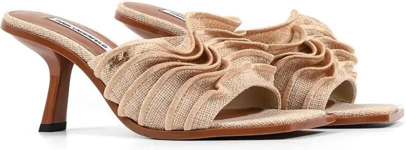 Karl Lagerfeld Karmel sandalen met vierkante neus en ruches Beige - Foto 5