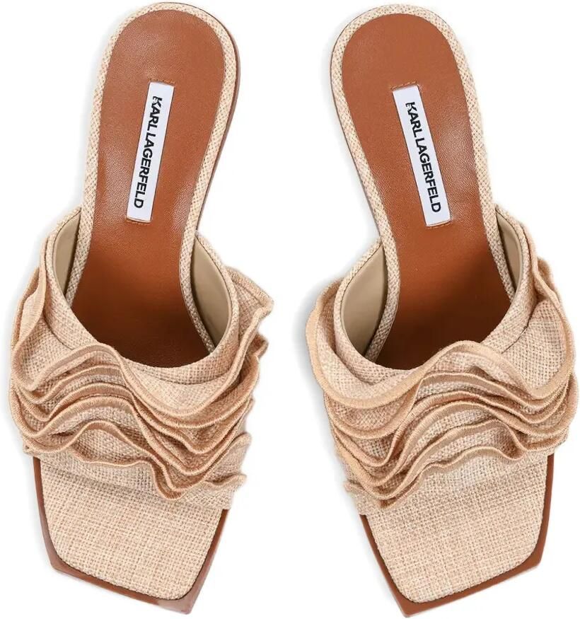 Karl Lagerfeld Karmel sandalen met vierkante neus en ruches Beige - Foto 2