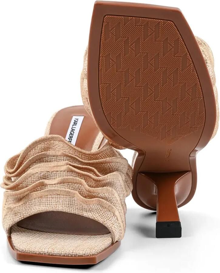 Karl Lagerfeld Karmel sandalen met vierkante neus en ruches Beige - Foto 3