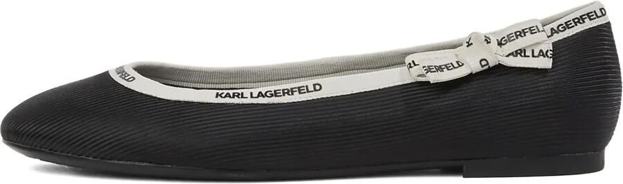Karl Lagerfeld Karo ballerina's met strik Zwart