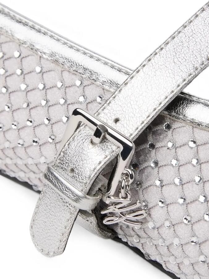 Karl Lagerfeld Karo Mary Jane ballerina's met edelsteen Grijs - Foto 2
