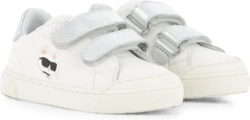 Karl Lagerfeld Kids Choupette sneakers met klittenband Wit
