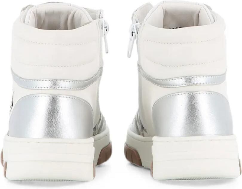 Karl Lagerfeld Kids High-top leren sneakers met metallic vlak Wit - Foto 3