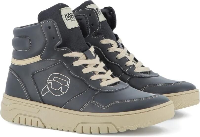 Karl Lagerfeld Kids High-top sneakers met print Zwart