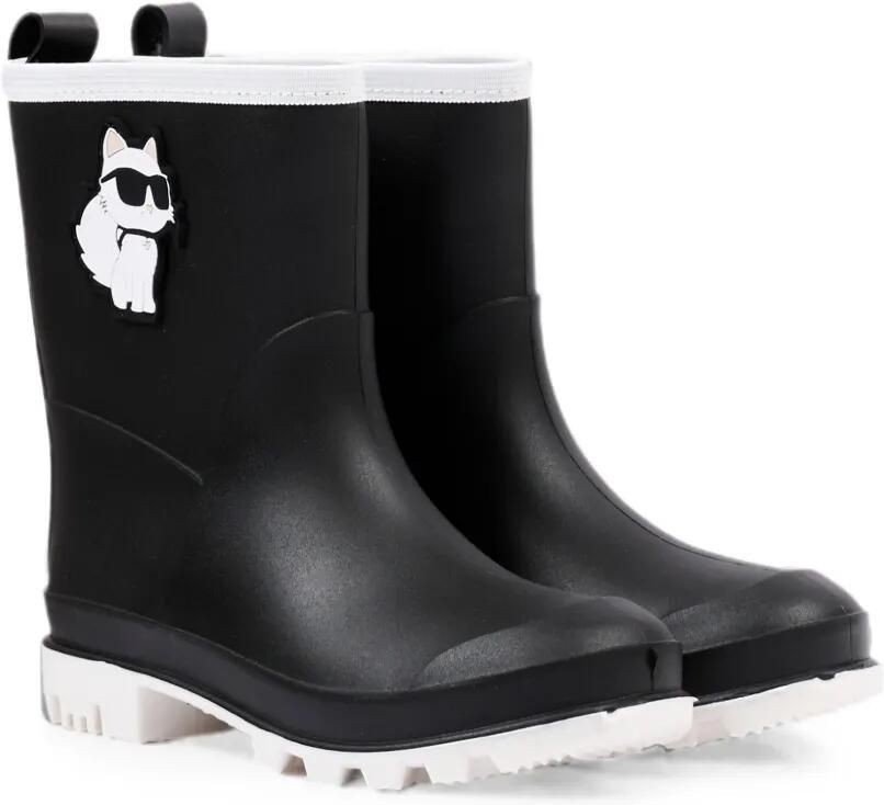 Karl Lagerfeld Kids Laarzen met logo-patch Zwart