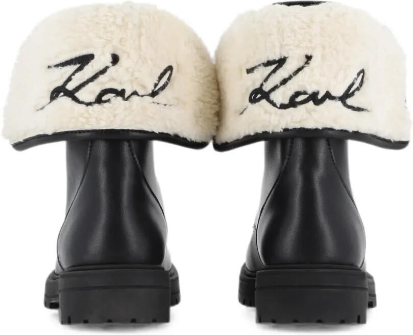 Karl Lagerfeld Kids Leren enkellaarzen met veters Zwart - Foto 4