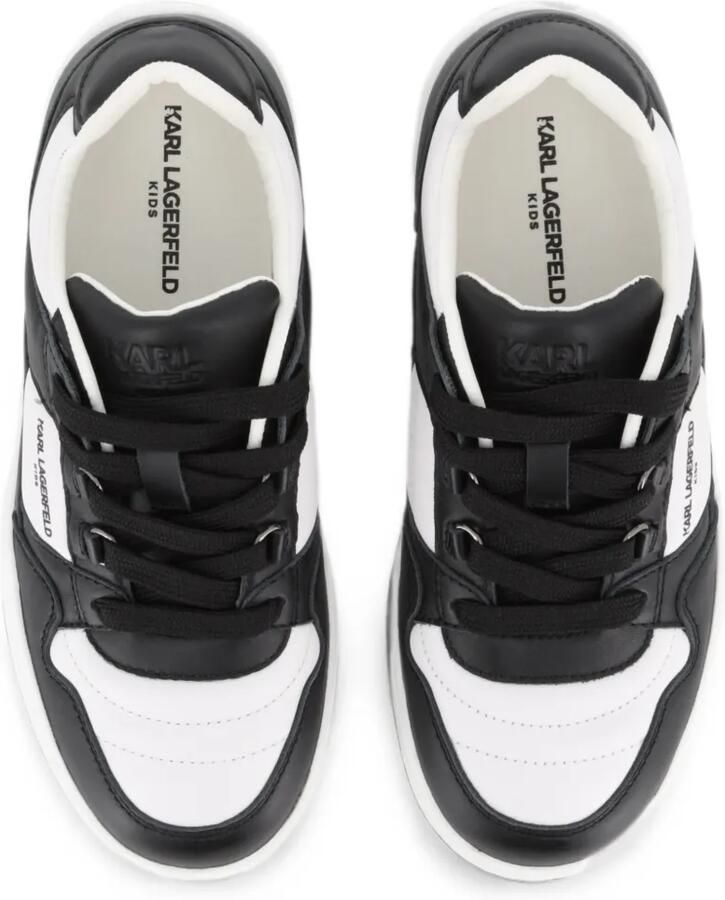 Karl Lagerfeld Kids Leren sneakers met logo-print en vlakken Zwart - Foto 2