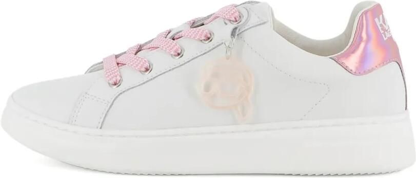 Karl Lagerfeld Kids Leren sneakers met logo Wit