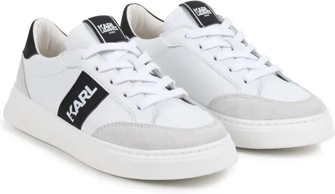 Karl Lagerfeld Kids Low-top leren sneakers Wit