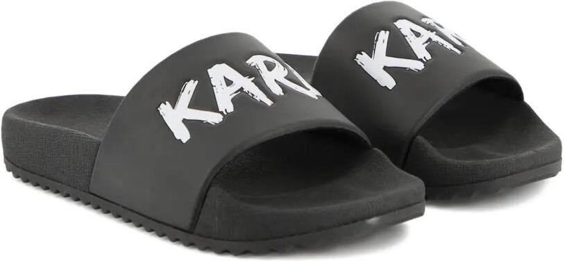 Karl Lagerfeld Kids Slippers met logo Zwart