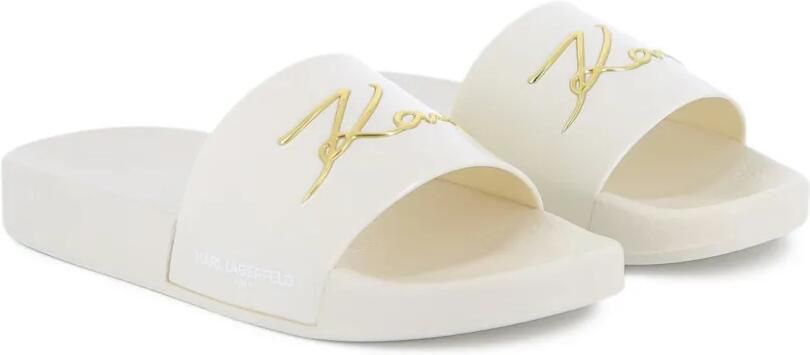Karl Lagerfeld Kids Slippers met logodetail Wit