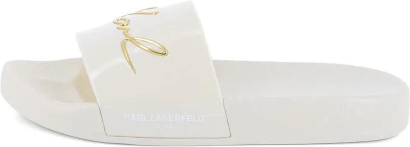 Karl Lagerfeld Kids Slippers met logodetail Wit - Foto 5