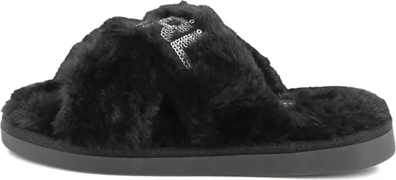 Karl Lagerfeld Kids Slippers van imitatiebont Zwart