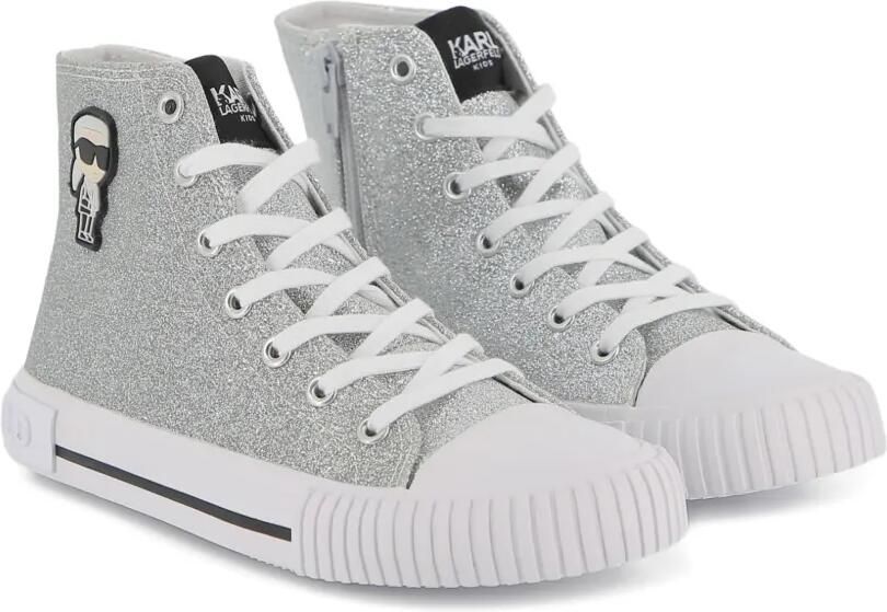 Karl Lagerfeld Kids Sneakers met glitterapplicatie Zilver