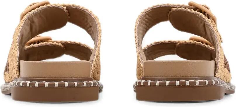 Karl Lagerfeld Kleo platte sandalen met raffia-effect en gespsluiting Beige - Foto 3