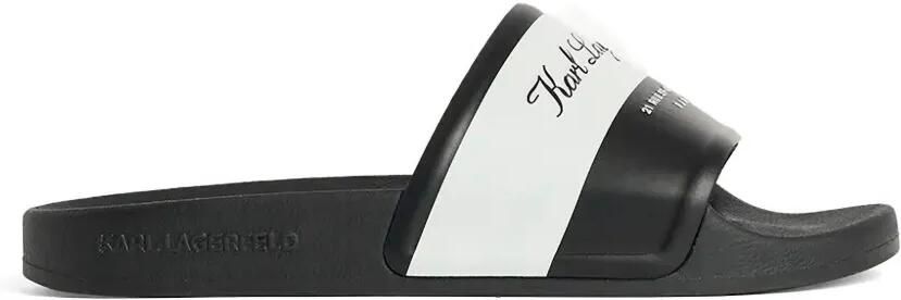 Karl Lagerfeld Kondo 2.0 slippers met logoprint Zwart