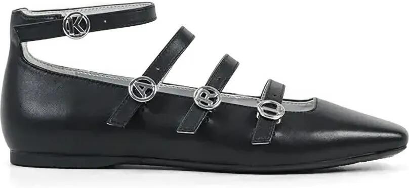 Karl Lagerfeld Konnie ballerina's met bandjes Zwart