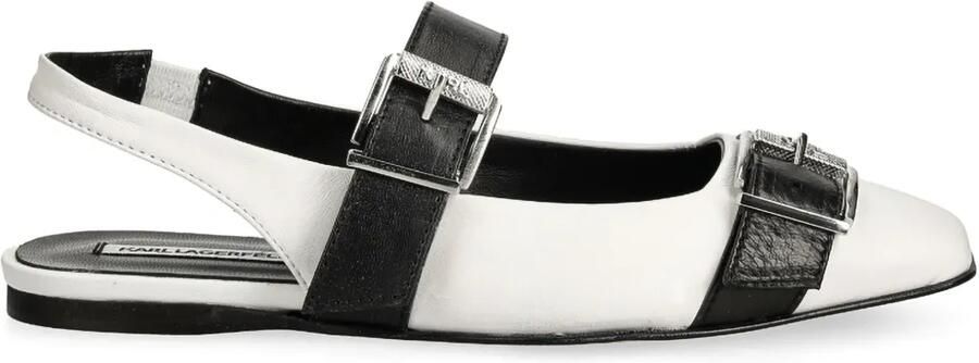 Karl Lagerfeld Konnie ballerina's met dubbel bandje Wit