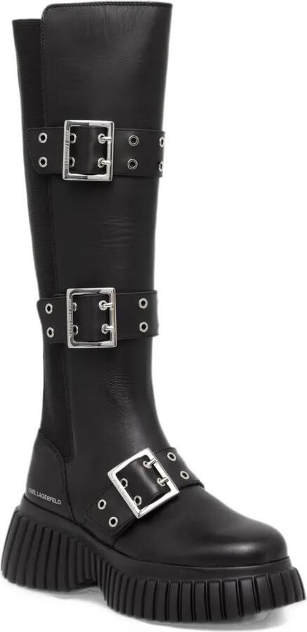 Karl Lagerfeld Kreeper wedge tri-buckle boots Zwart