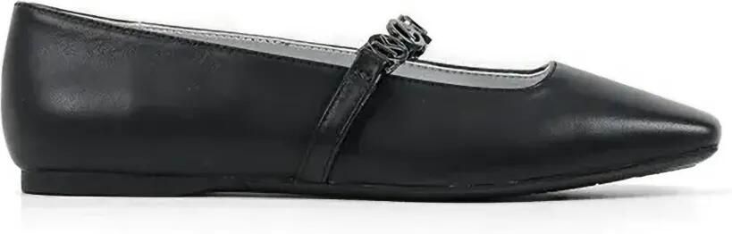 Karl Lagerfeld Leren ballerina's Zwart