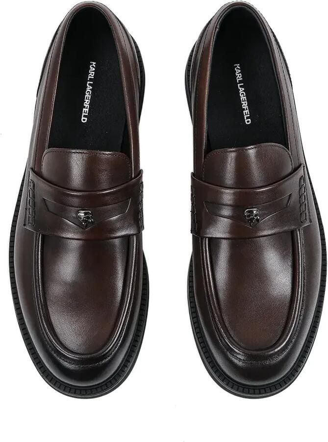Karl Lagerfeld Leren loafers met logoplakkaat Bruin - Foto 2