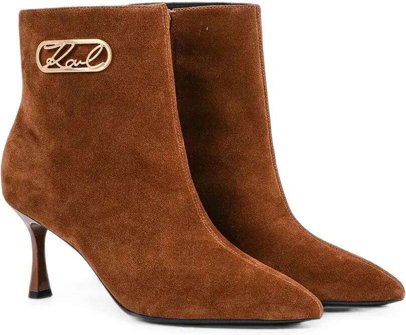 Karl Lagerfeld logo-plaque suede ankle boots Bruin - Foto 4