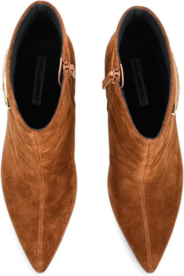 Karl Lagerfeld logo-plaque suede ankle boots Bruin - Foto 3