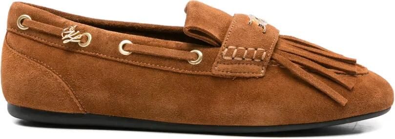 Karl Lagerfeld Marlee loafers met franje Bruin