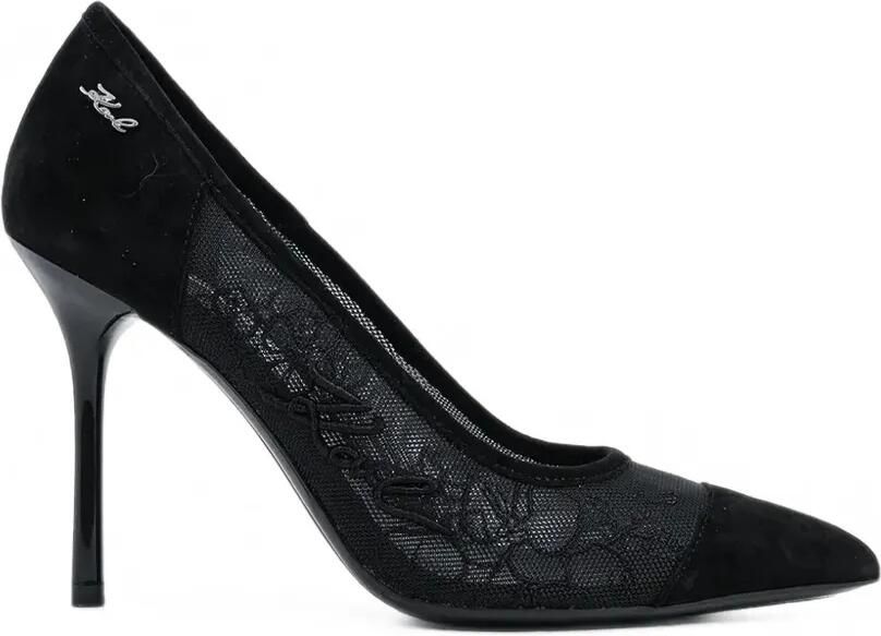 Karl Lagerfeld Mesh pumps met geborduurd logo Zwart
