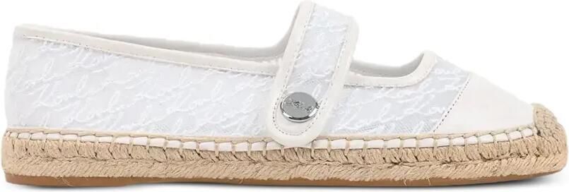 Karl Lagerfeld monogram-embroidered Mary Jane espadrilles Wit