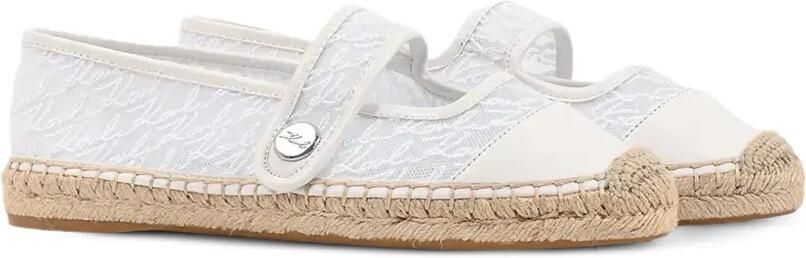 Karl Lagerfeld monogram-embroidered Mary Jane espadrilles Wit - Foto 5