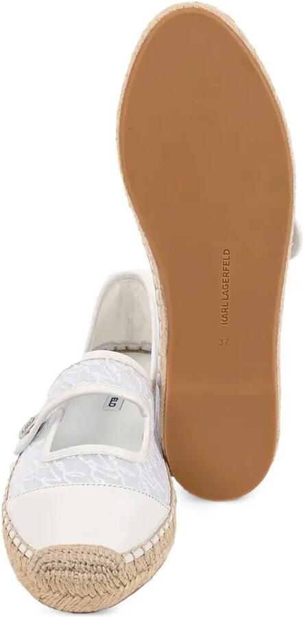 Karl Lagerfeld monogram-embroidered Mary Jane espadrilles Wit - Foto 3