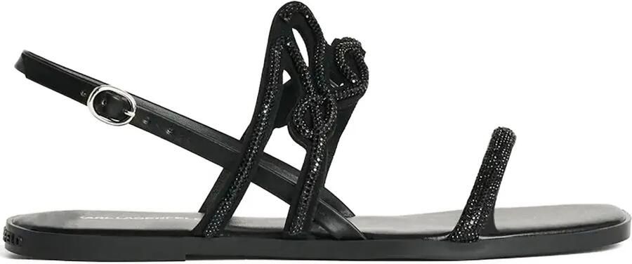 Karl Lagerfeld Olympia sandalen met kralen en bandjes Zwart