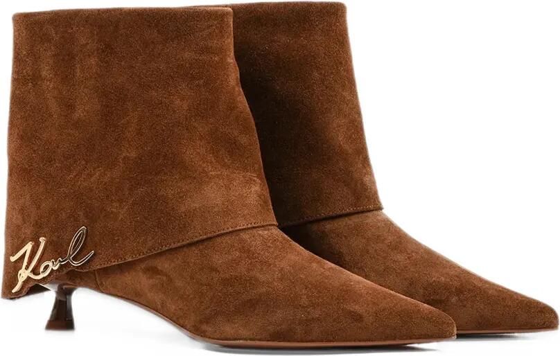Karl Lagerfeld Pasha fold-down suede ankle boots Bruin - Foto 5