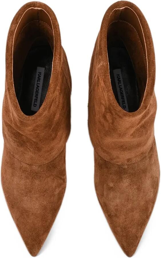 Karl Lagerfeld Pasha fold-down suede ankle boots Bruin - Foto 3