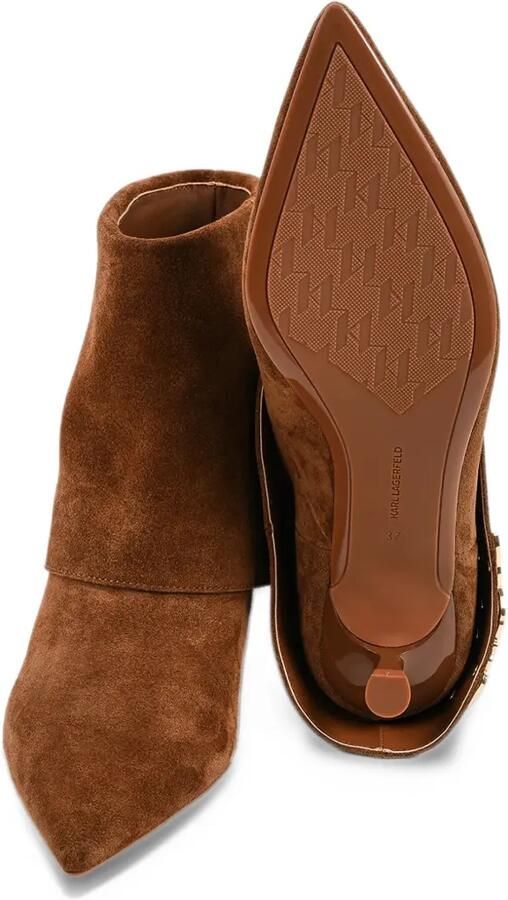 Karl Lagerfeld Pasha fold-down suede ankle boots Bruin - Foto 4
