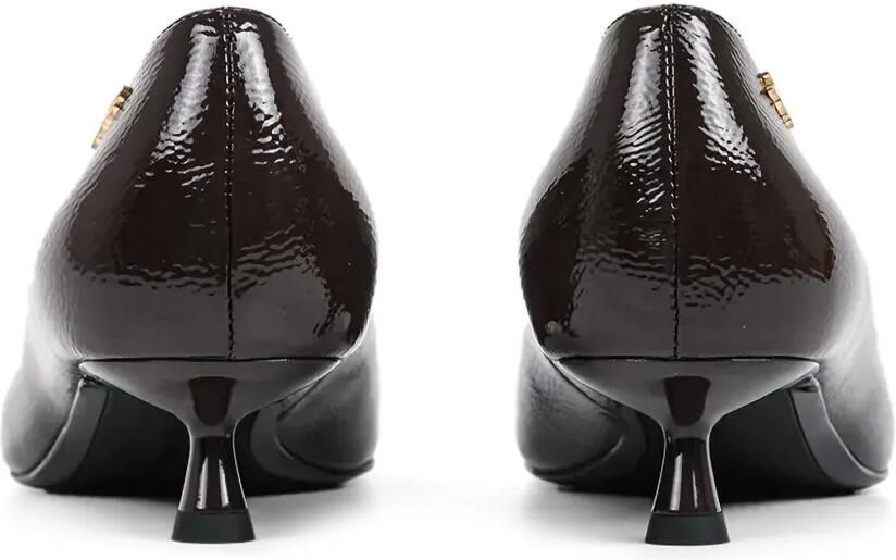 Karl Lagerfeld Pasha patent-finish logo-plaque pumps Bruin - Foto 2