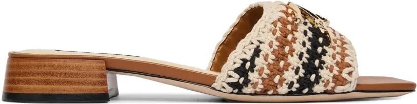 Karl Lagerfeld Petalo II gehaakte slippers Beige