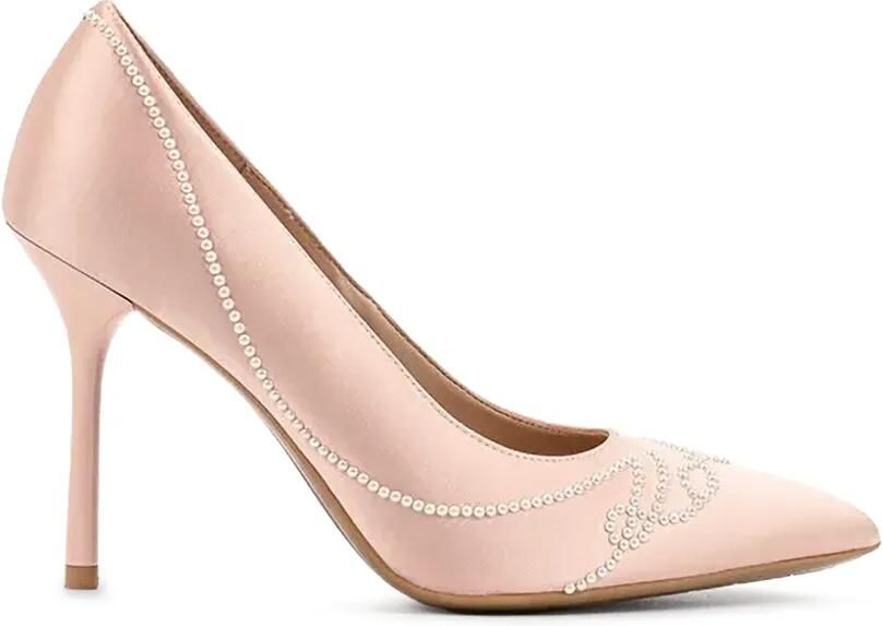 Karl Lagerfeld Pumps verfraaid met imitatieparels en puntige neus Roze - Foto 4