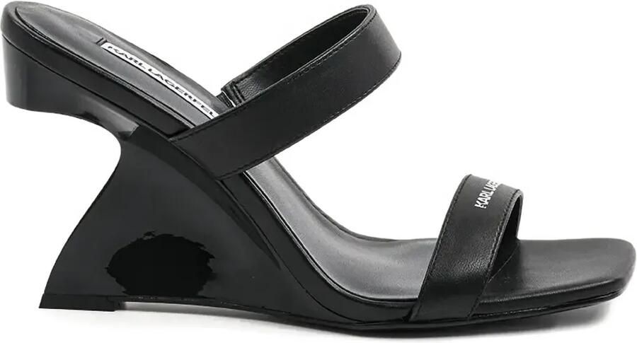 Karl Lagerfeld Sandalen met 90 mm logoprint Zwart