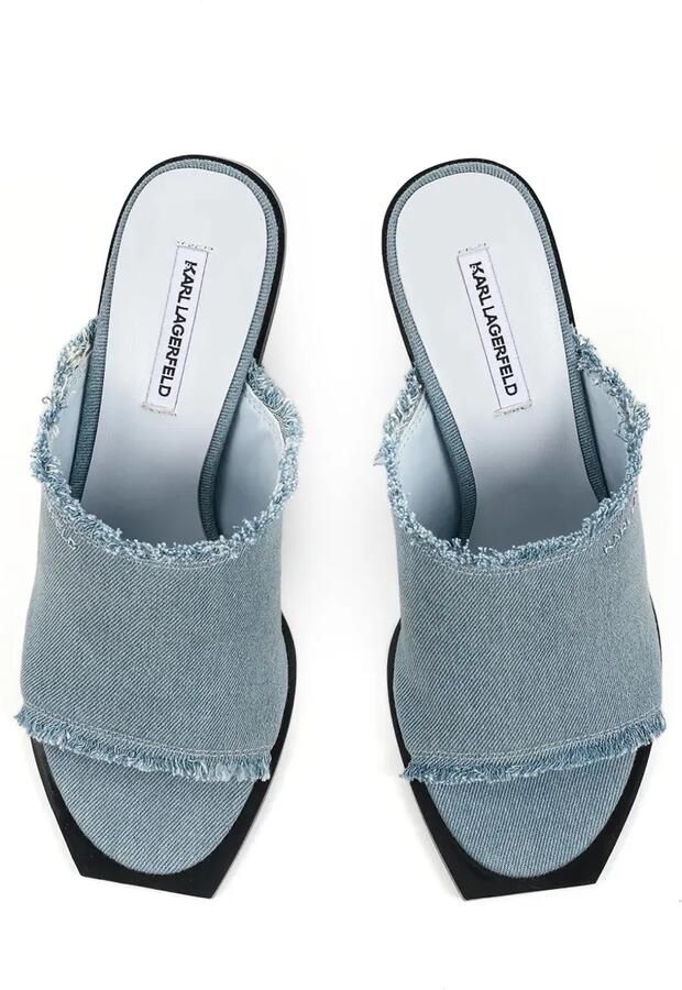 Karl Lagerfeld Sandalen met franje logodetail en hak Blauw - Foto 2
