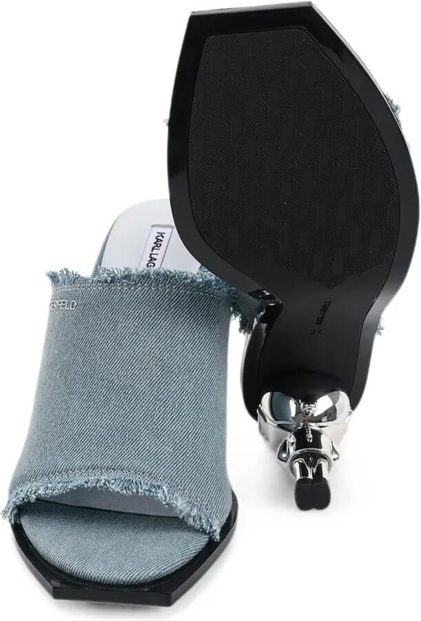 Karl Lagerfeld Sandalen met franje logodetail en hak Blauw - Foto 3