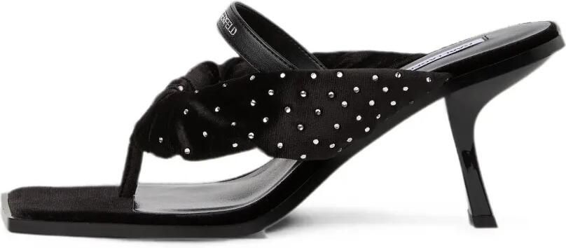 Karl Lagerfeld Sandalen verfraaid met kristallen en ruches Zwart
