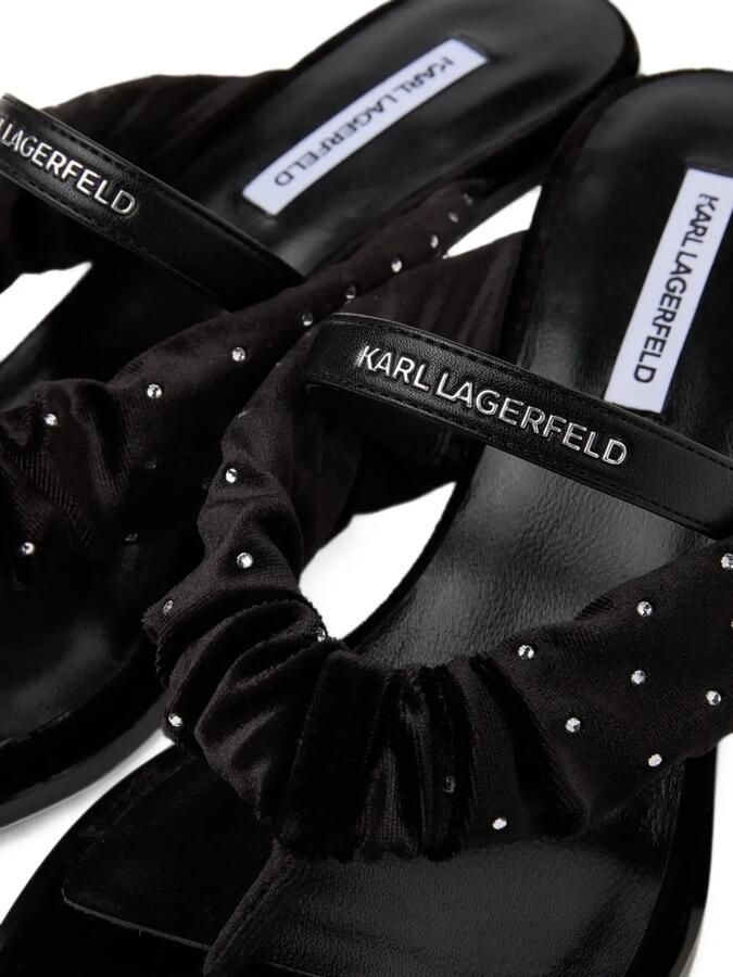 Karl Lagerfeld Sandalen verfraaid met kristallen en ruches Zwart - Foto 3