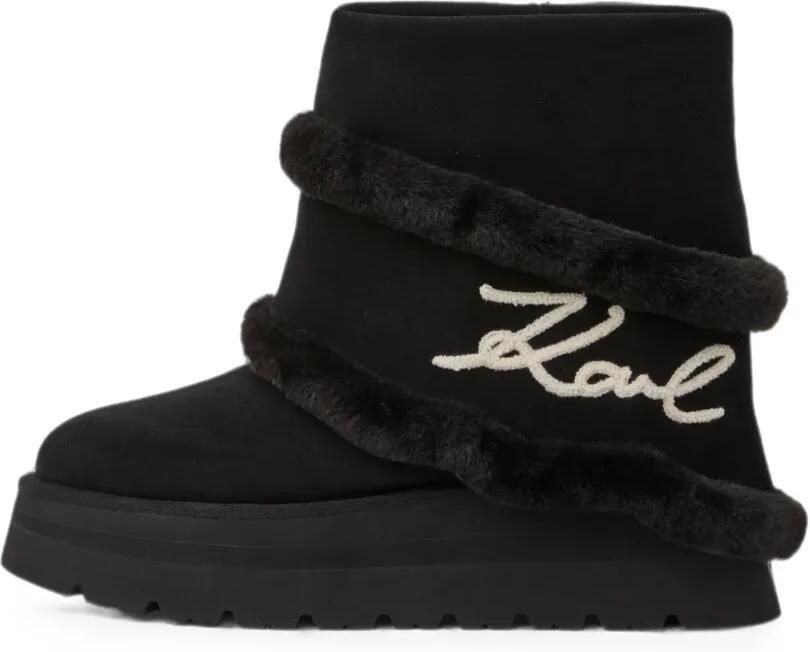 Karl Lagerfeld Skylar midi-laarzen met omslag Zwart