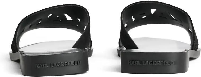 Karl Lagerfeld Slippers met glitter-effect en uitgesneden details Zwart - Foto 4