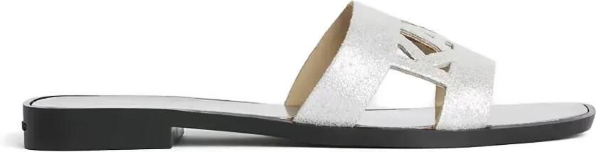 Karl Lagerfeld Slippers met glitter effect Zilver