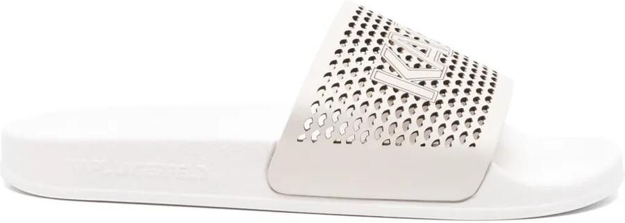 Karl Lagerfeld Slippers met logo Beige