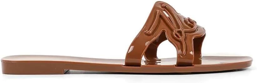 Karl Lagerfeld Slippers met logo-reliëf Bruin